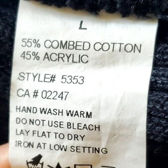 VTG Putorti Women’s Navy Blue Cardigan Square Button Ribbed Knit Sweater Size L - Picture 5 of 6